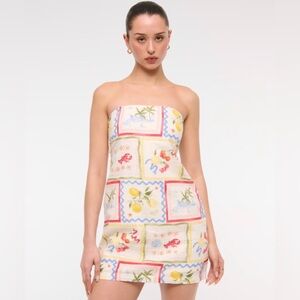 Abercrombie Scarlett Strapless Linen Blend Skort